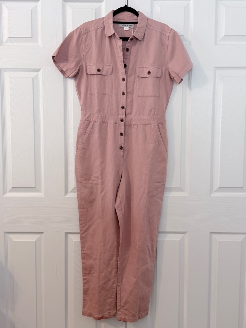 Outerknown Dusty Rose Button-Up Jumpsuit Size Small NWT